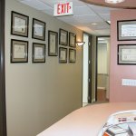 hallway with awards