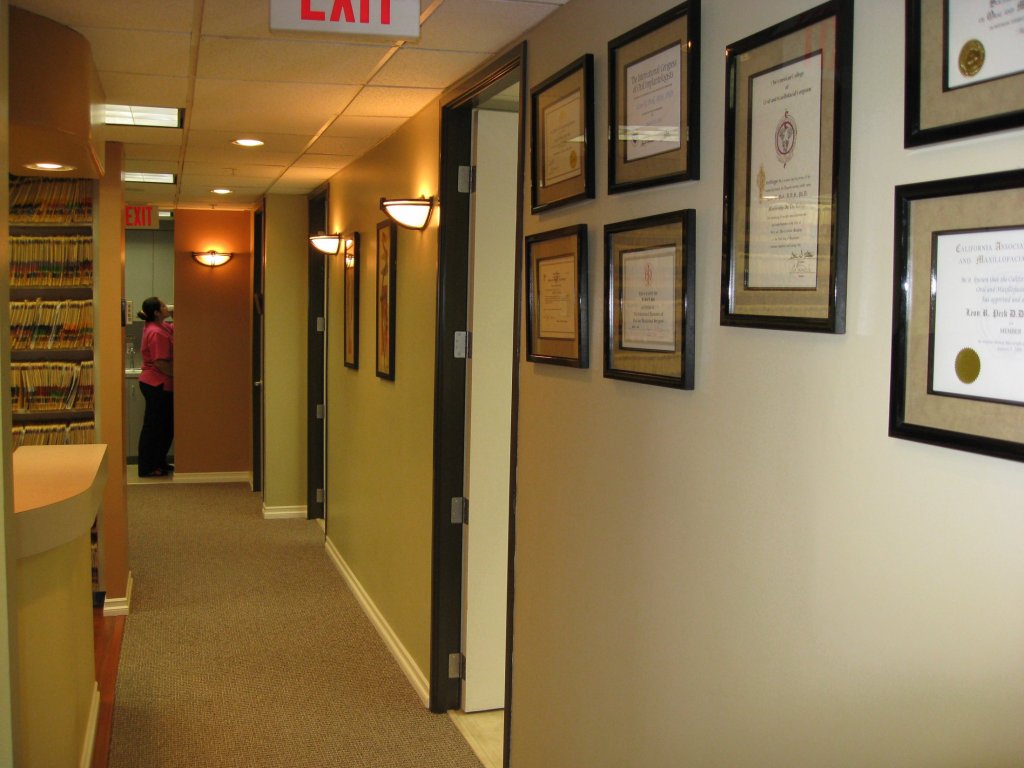 hallway with awards
