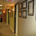 hallway with awards